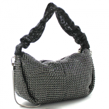 Mini Tote Mila Kristalle schwarz, back